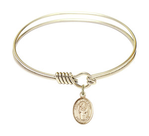 St Stanislaus Round Eye Hook Bangle Bracelet - Gold-Filled Charm - 6.25 Inch 9124GF St Stanislaus Round Eye Hook Bangle Bracelet - Gold-Filled Charm - 6.25 Inch 9124GF