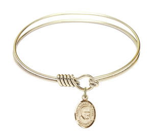St Vincent De Paul Round Eye Hook Bangle Bracelet - Gold-Filled Charm - 6.25 Inch 9134GF St Vincent De Paul Round Eye Hook Bangle Bracelet - Gold-Filled Charm - 6.25 Inch 9134GF