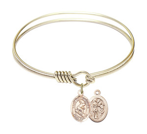 St Christopher - Surfing Round Eye Hook Bangle Bracelet - Gold-Filled Charm - 6.25 Inch 9184GF St Christopher - Surfing Round Eye Hook Bangle Bracelet - Gold-Filled Charm - 6.25 Inch 9184GF