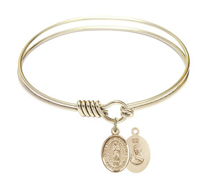 Our Lady of Guadalupe Round Eye Hook Bangle Bracelet - Gold-Filled Charm - 6.25 Inch 9206GF Our Lady of Guadalupe Round Eye Hook Bangle Bracelet - Gold-Filled Charm - 6.25 Inch 9206GF