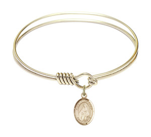 St Hildegard Von Bingen Round Eye Hook Bangle Bracelet - Gold-Filled Charm - 6.25 Inch 9260GF St Hildegard Von Bingen Round Eye Hook Bangle Bracelet - Gold-Filled Charm - 6.25 Inch 9260GF