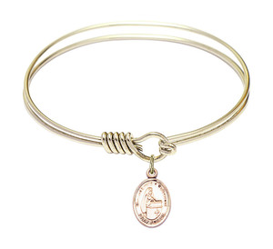 Blessed Emilee Doultremont Round Eye Hook Bangle Bracelet - Gold-Filled Charm - 6.25 Inch 9390GF