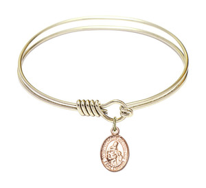 St Margaret of Scotland Round Eye Hook Bangle Bracelet - Gold-Filled Charm - 6.25 Inch 9407GF St Margaret of Scotland Round Eye Hook Bangle Bracelet - Gold-Filled Charm - 6.25 Inch 9407GF
