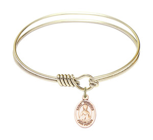 St Winifred of Wales Round Eye Hook Bangle Bracelet - Gold-Filled Charm - 6.25 Inch 9419GF St Winifred of Wales Round Eye Hook Bangle Bracelet - Gold-Filled Charm - 6.25 Inch 9419GF
