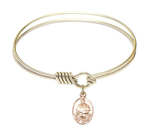 Pope Francis Round Eye Hook Bangle Bracelet - Gold-Filled Charm - 6.25 Inch 9451GF Pope Francis Round Eye Hook Bangle Bracelet - Gold-Filled Charm - 6.25 Inch 9451GF