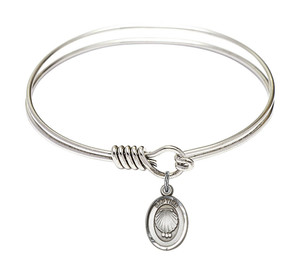 Baptism Round Eye Hook Bangle Bracelet - Sterling Silver Charm - 6.25 Inch 0974SS Baptism Round Eye Hook Bangle Bracelet - Sterling Silver Charm - 6.25 Inch 0974SS