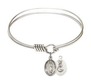 Our Lady of Guadalupe Round Eye Hook Bangle Bracelet - Sterling Silver Charm - 6.25 Inch 9206SS Our Lady of Guadalupe Round Eye Hook Bangle Bracelet - Sterling Silver Charm - 6.25 Inch 9206SS