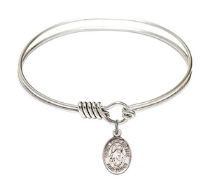 Sts Peter And Paul Round Eye Hook Bangle Bracelet - Sterling Silver Charm - 6.25 Inch 9410SS Sts Peter And Paul Round Eye Hook Bangle Bracelet - Sterling Silver Charm - 6.25 Inch 9410SS