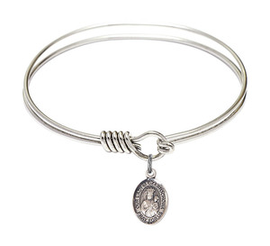 Our Lady of Czestochowa Round Eye Hook Bangle Bracelet - Sterling Silver Charm - 6.25 Inch 9421SS Our Lady of Czestochowa Round Eye Hook Bangle Bracelet - Sterling Silver Charm - 6.25 Inch 9421SS