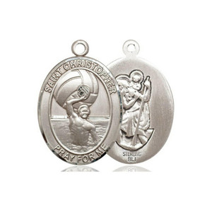 Bliss Manufacturing Inc St Christopher Mens Water Polo Medal - Sterling Silver Oval Pendant 2 Sizes Bliss Manufacturing Inc St Christopher Mens Water Polo Medal - Sterling Silver Oval Pendant 2 Sizes