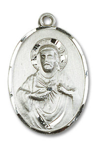 Scapular Medal - Sterling Silver 3/4 x 1/2 Oval Pendant 0090SSS Scapular Medal - Sterling Silver 3/4 x 1/2 Oval Pendant 0090SSS