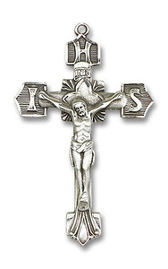 IHS Crucifix Pendant - Sterling Silver 1 3/4 x 1 1/8 0637SS IHS Crucifix Pendant - Sterling Silver 1 3/4 x 1 1/8 0637SS