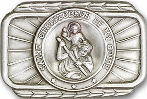 St Christopher Visor Clip - Silver Finish 1021V St Christopher Visor Clip - Silver Finish 1021V