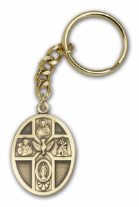 5-Way Medal Keychain - Gold Finish 5-Way Medal Keychain - Gold Finish