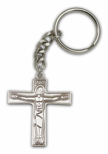 Crucifix Keychain - Silver Finish Crucifix Keychain - Silver Finish