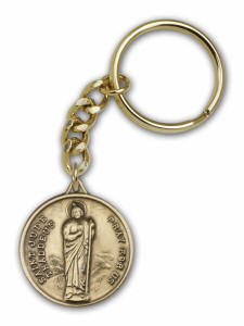 St Jude Keychain - Gold Finish