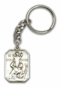 St Christopher Keychain - Silver Finish 5849SRCS
