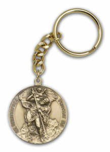 St Christopher Keychain - Gold Finish 5867SRCG