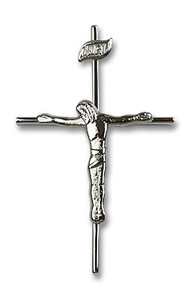 Thin Large Crucifix Pendant - Sterling Silver 1 1/4 x 3/4 0010SS Thin Large Crucifix Pendant - Sterling Silver 1 1/4 x 3/4 0010SS