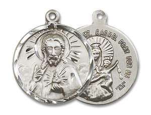 Scapular Medal - Sterling Silver 3/4 x 3/4 Round Pendant 0017SSS Scapular Medal - Sterling Silver 3/4 x 3/4 Round Pendant 0017SSS
