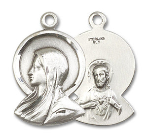 Madonna Scapular Medal - Sterling Silver 7/8 x 1/2 Pendant 0020SS Madonna Scapular Medal - Sterling Silver 7/8 x 1/2 Pendant 0020SS