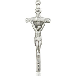 Papal Crucifix Pendant - Sterling Silver 3 Sizes Papal Crucifix Pendant - Sterling Silver 3 Sizes