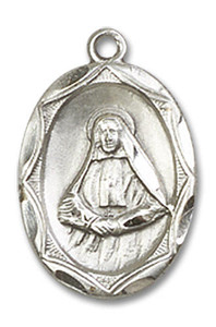 St Frances Cabrini Medal - Sterling Silver 3/4 x 3/8 Oval Pendant 0612OSS St Frances Cabrini Medal - Sterling Silver 3/4 x 3/8 Oval Pendant 0612OSS