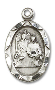 St Raphael The Archangel Medal - Sterling Silver 3/4 x 3/8 Oval Pendant 0612RASS St Raphael The Archangel Medal - Sterling Silver 3/4 x 3/8 Oval Pendant 0612RASS