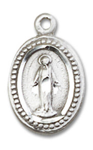 Miraculous Medal Charm - Sterling Silver Oval Pendant 0700SS Miraculous Medal Charm - Sterling Silver Oval Pendant 0700SS