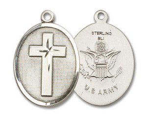 Large Army Cross Medal - Sterling Silver 1 1/8 x 3/4 Oval Pendant 0783SS2 Large Army Cross Medal - Sterling Silver 1 1/8 x 3/4 Oval Pendant 0783SS2