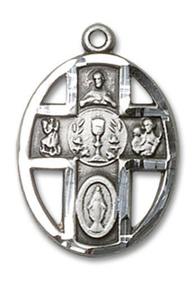 Cut Out Chalice 5-Way Medal - Sterling Silver Pendant 2 Sizes