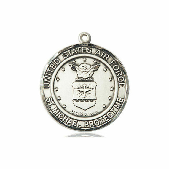 St Michael Air Force Medal - Sterling Silver Round Pendant 2 Sizes