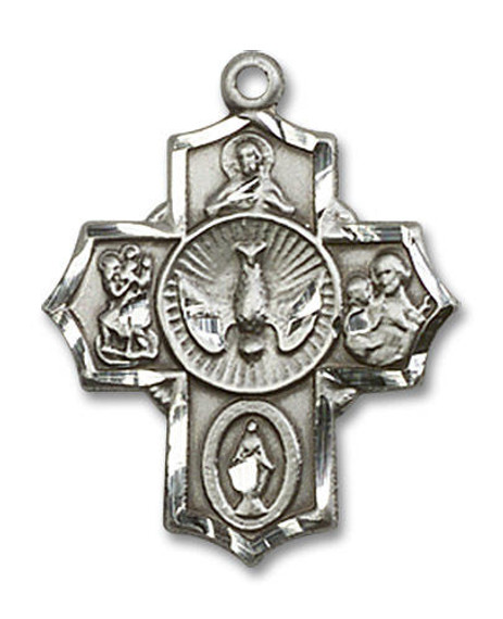 5-Way Medal - Sterling Silver 7/8 x 3/4 Pendant 2090SS