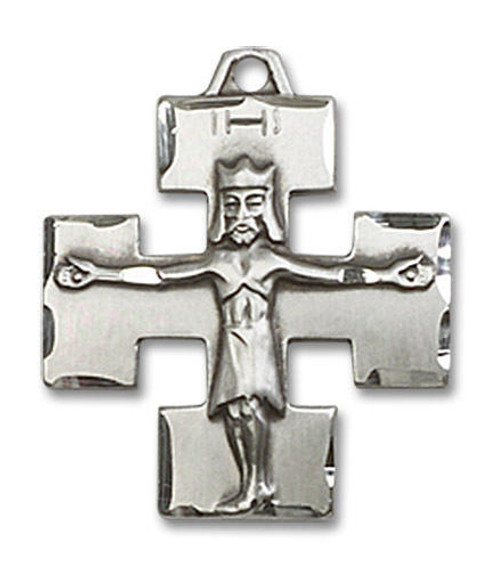 Modern Crucifix Pendant - Sterling Silver 3/4 x 5/8 4135SS