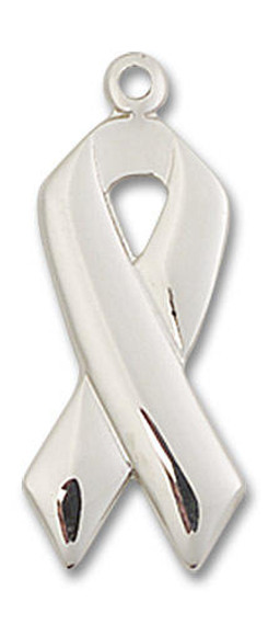 Cancer Awareness Pendant - Sterling Silver 7/8 x 3/8 5150SS