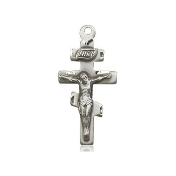 Large Orthodox Crucifix Pendant - Sterling Silver 1 x 1/2 5424SS