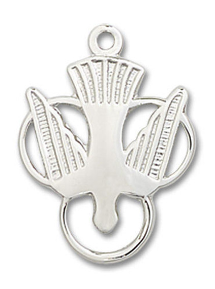 Cut Out Holy Spirit Dove Pendant - Sterling Silver 3/4 x 1/2 5430SS