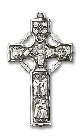 Extra Large Celtic Cross Pendant - Sterling Silver 1 5/8 x 7/8 5459SS