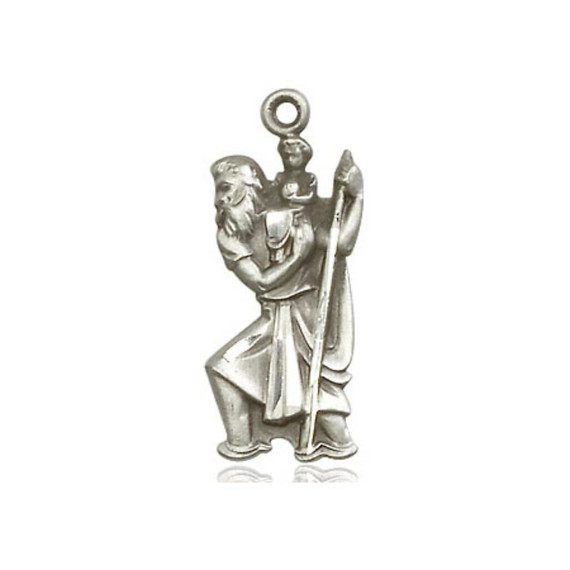 St Christopher Pendant - Sterling Silver 7/8 x 3/8 5903SS