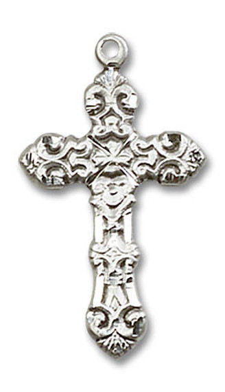 Embellished Large Cross Pendant - Sterling Silver 1 x 1/2 6001SS