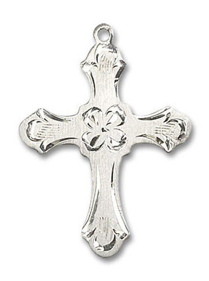 Embellished Large Cross Pendant - Sterling Silver 1 1/4 x 7/8 6037SS2