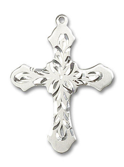 Embellished Large Cross Pendant - Sterling Silver 1 1/4 x 7/8 6037SS3
