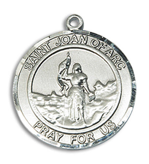 St Joan of Arc Medal - Sterling Silver Round Pendant 2 Sizes