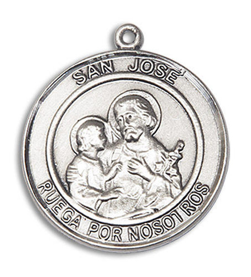 San Jose Medal - Sterling Silver Round Pendant 2 Sizes