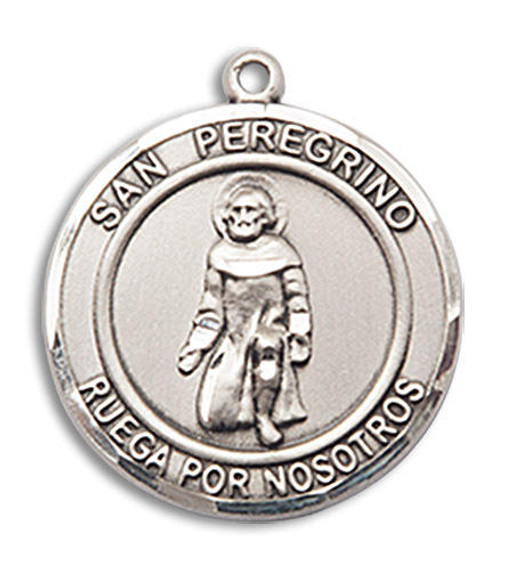 San Peregrino Medal - Sterling Silver Round Pendant 2 Sizes