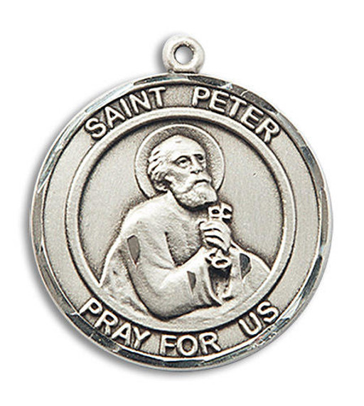 St Peter Medal - Sterling Silver Round Pendant 2 Sizes