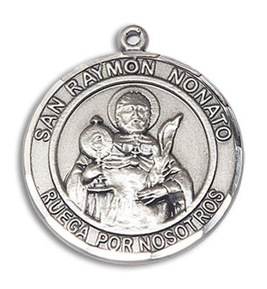 San Raymon Nonato Medal - Sterling Silver Round Pendant 2 Sizes