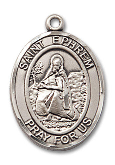 St Ephrem Medal - Sterling Silver Oval Pendant 2 Sizes