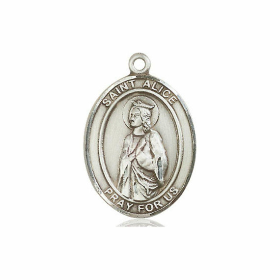 St Alice Medal - Sterling Silver Oval Pendant 3 Sizes