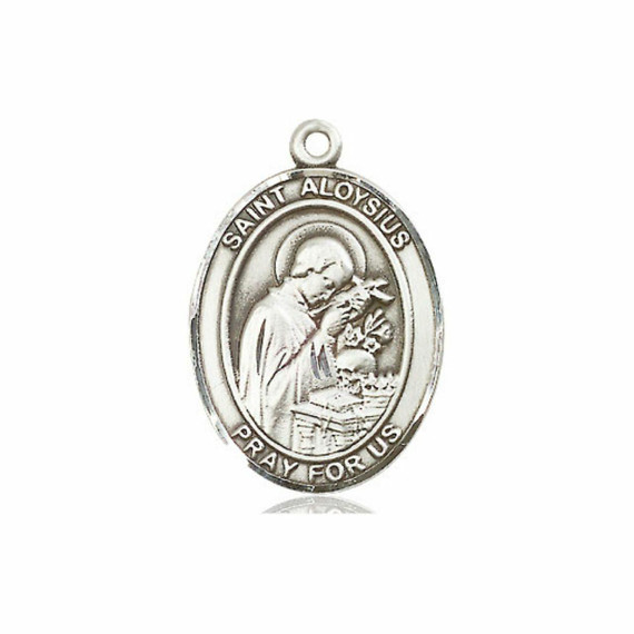 St Aloysius Medal - Sterling Silver Oval Pendant 3 Sizes